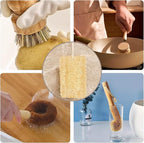 Haploon 7 Piece Wooden Dish Brush Natural,Bamboo Brush Kitchen Set Dish Cleaning Brush Pot Brush & Bottle Cleaner Beech Wood & Natural Bristles Bamboo Scrub Brush for Dishes Plastic Free