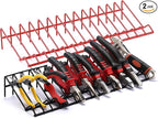 CASOMAN Plier Organizer Rack, 2 Pack, Pliers Cutters Organizer, Stores Spring Loaded, Black & Red, 29-Slot Plier Rack, Keep Pliers Organized in Tool Drawer