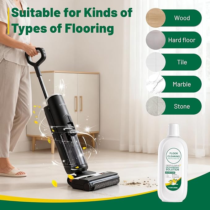 Mop Solution Osmanthus Flower Scent Compatible with Tineco Cleaning Solution, Residue & Streak Free, Suitable for All Robot Vacuum Cleaners and Wireless Wet Dry Dual-Use Vacuum Cleaners (1 bottle)