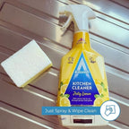 Astonish Zesty Lemon Scented Kitchen Cleaner 3 Pack - All Purpose Cleaning Solution Removes Grease, Grime, & Surface Stains - Cruelty Free Kitchen Grease And Multi Surface Cleaner - 750ml Spray Bottle