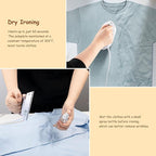 Newbealer Travel Iron with Dual Voltage - 120V/220V Lightweight Dry Iron for Clothes (No Steam), Non-Stick Ceramic Soleplate, 302℉ Heat Press Machine, w/Spray Bottle, Pouch & Silicone Stand (White)