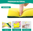10-Pack Heavy Duty Scrub Sponges, Non-Scratch Kitchen Sponge with Durable Scouring Pad, Dual-Sided Cleaning Reusable Sponge for Dishes, Pots, Pans, Sinks – Extra Absorbent & Long-Lasting