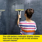 Kärcher WV 6 Electric Window Vacuum Squeegee 11" - Cleans Showers, Mirrors, Glass, and Countertops - Electric Squeegee