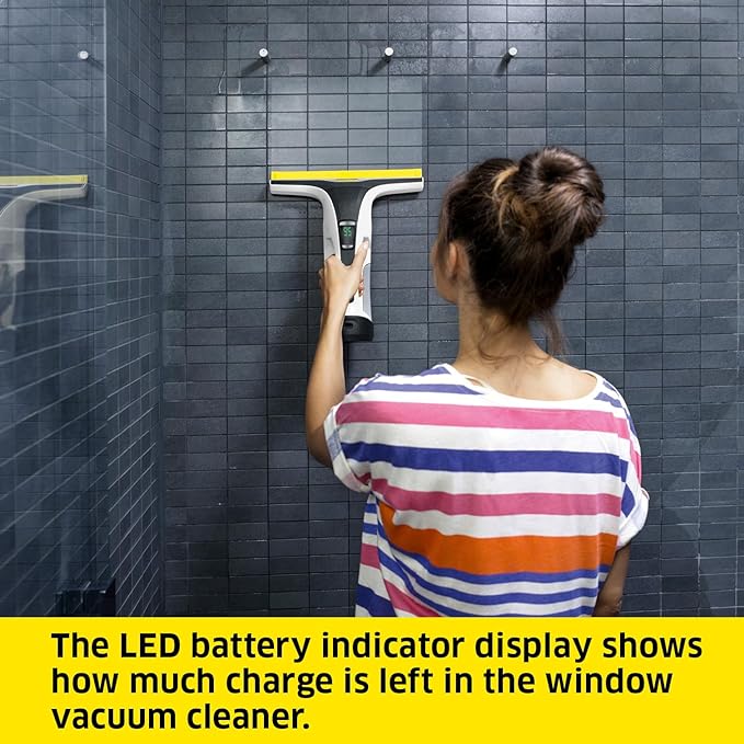 Kärcher WV 6 Electric Window Vacuum Squeegee 11" - Cleans Showers, Mirrors, Glass, and Countertops - Electric Squeegee