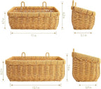 AceList Wall Hanging Basket, Boho Style Hand-Woven Hanging Storage Baskets - Set of 2, Ideal for Boho Room Decor, Kitchen, Garden, and Living Room