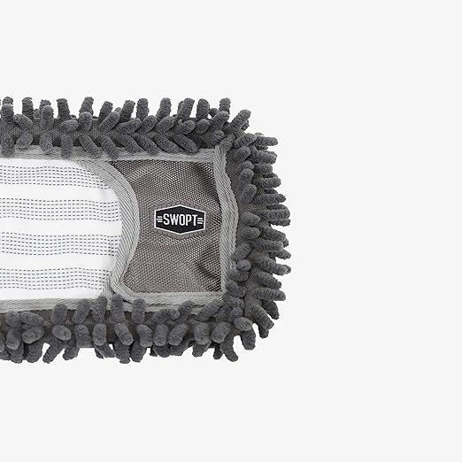 SWOPT 18” Microfiber Dust Mop Refill – Cleaning Pad for Use on Wood, Laminate, Tile – Interchangeable with All SWOPT Cleaning Products for More Efficient Cleaning and Storage (Pack of 2)