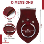 Armory Replicas - Genuine Rawhide Leather Universal Axe Frog - Medieval Hand Crafted O-Ring Funcitonal Outdoor Costume LARP Weapon Holder