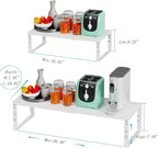 Expandable Spice Rack Kitchen Cabinet Shelf Organizer, Stackable Storage Shelves Racks, Adjustable Counter Shelving for Cabinets, Countertop, Cupboard,Pantry and More(3Packs/White/Large)