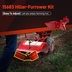 15683 Hiller-Furrower Kit Rear Tine Rototillers Fit for Large and Small Areas of Land Cultivation, Adjustable Wings, Three Kinds of Connection - Including Installation Accessories