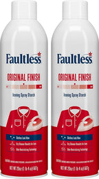 Laundry Starch Spray, Faultless Original Hold Ironing Enhancer Spray Starch for a Smooth Iron Glide on Clothes & Fabric (20oz 2 Pack) Even Spray, Easy Iron Glide, No Reside