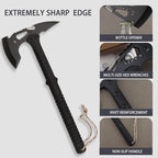 Tactical Hatchet,Black Stainless Steel Camping Hatchet Axe with Nylon Sheath,Tactical Axe with Bottle Opener,Hex Wrenches,for Outdoor Splitting Wood,Hunting Survival
