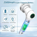 Electric Spin Scrubber, Cordless Shower Scrubber Handheld Electric Spin Scrubber for Cleaning with Display IPX7 Waterproof, Electric Cleaning Brush with 7 Replaceable Heads for Kitchen Tub Tile Sink