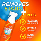 Bounce Rapid Touch-Up 3 in 1 Wrinkle Releaser Clothing Spray, Fabric Refresher, Odor Eliminator & Anti Static, 9.7 ounces (Pack of 2)