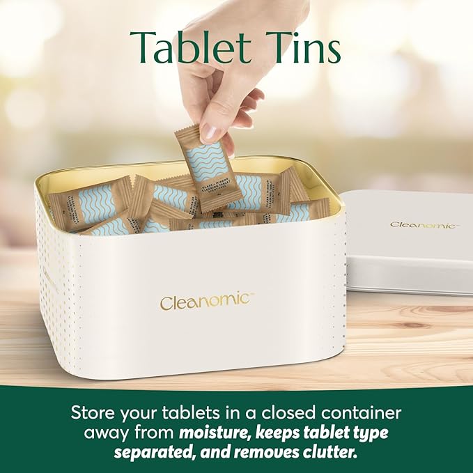 CLEANOMIC Glass and Mirror Cleaning Tablets and Tablet Tin Bundle