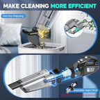 Handheld Vacuum Cordless, 15000PA Strong Suction Hand Held Car Vacuum Cleaner Portable with Multi-Nozzles & Washable Filter, Lightweight Dust Busters Rechargeable for Home, Car, Office, Pets