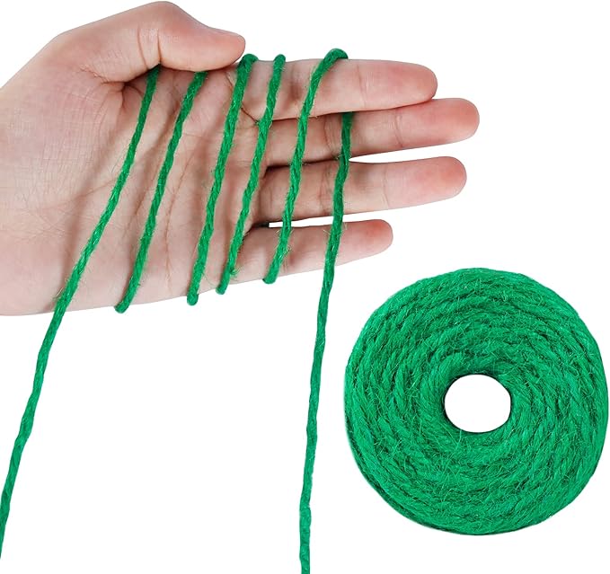 Garden Twine, Green Plant Twine 328 Feet 3mm Thick 3Ply Heavy Duty Jute String for Gardening, DIY Crafts Wrapping