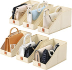 DIMJ Closet Organizers for Purses and Bag Storage, 6 PackSmall Storage Bins Foldable, Storage Baskets for Shelves, Wardrobe, Bedroom, Office, Fabric Cube Storage, 5.9 x 11.8 x 6.7 in