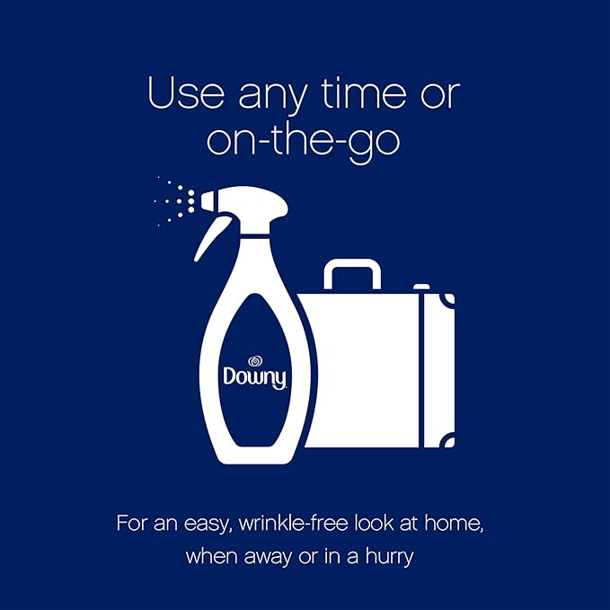 Downy Wrinkle Release Spray Plus, Static Remover, Odor Eliminator, Steamer for Clothes Accessory, Fabric Refresher and Ironing Aid, Light Fresh Scent, 16.9 Fluid Ounce (Pack of 4)