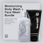 Black Wolf Moisturizing Body Wash & Charcoal Face Wash Set for Men - Daily Grooming & Hygiene Essentials for Mens Skin Care