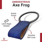 Armory Replicas - Hand Forged Medieval Viking Battle Axe Holder - Genuine Bovine Leather Functional Costume O-Ring Weapon Belt Holster