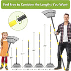 INFLATION Garden Rake for Leaves Heavy Duty Women Men Grandpas for Lawns,79” Length 18” Width Adjustable 25 Tines Sturdy Metal Yard Leaf Rakes with Non-Slip Comfortable Smooth Long Handle