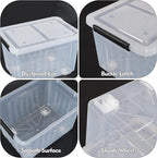 Cand 30 Quart Plastic Storage Boxes with Wheels, 4 Pack Latching Lidded Storage Bins, Clear