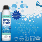 Spray Fresh Fabric Refresher - Deodorizer & Freshener for Clothing, Bedding, Furniture & More - Eliminate Smoke Smell & Pesky Odors - Helps Prevent Fabric from Wrinkling (Sea Breeze)