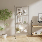 4 Tier Shelving Unit, 176 LBS Per Shelf Height Adjustable Narrow Storage Shelves, Heavy Duty Metal Garage Metal Shelves for Kitchen, Restaurant, Pantry, Laundry, Chrome