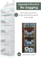 5-Tier Over The Door Organizer, Clear Hanging Storage Organizer, Large Capacity Behind Door Organizer for Bedroom, Baby Nursery, Bathroom, Closet, Pantry and Sundries