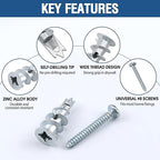 60 PCS Self-Drilling Drywall Anchors with #8 x 1-1/4" Screws – Heavy-Duty Zinc Alloy Anchors Kit for Drywall, Sheetrock & Hollow Walls, No Pre-Drilling Needed