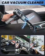 Saker Car Vacuum Portable Cordless, Foldable Mini Handheld Vacuum Cordless and Air Duster 17000PA High Power Vacuum Cleaners for Home,Cars,Office Cleaning HL133 Silver