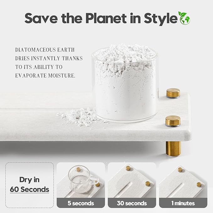 Water Absorbing Stone Sink Caddy Kitchen Sink Organizer Tray, Diatomite Bathroom Counter Tray, Gold Faucet Drying Mat Coaster Soap Dish Rack Riser Dispenser Sponge Holder, Beige 10" x 4"