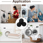 uxcell 4pcs Reusable Laundry Dryer Balls Vinyl Drying Balls for Reduce Wrinkles Static Fabric Softener Reduce Drying Time Save on Energy, Black