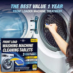 Washing Machine Cleaner Tablets 70 Pack for HE Front Load - Eco Friendly Washer Cleaning Tablets Formula - Pets Hair & Smell Solution - Septic Safe Descale Deodorize Protect - 1 Plus Year Supply