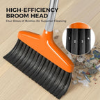 Handy Broom, Indoor/Outdoor Brooms, Duty Kitchen Broom, for Home Garage Kitchen Office Courtyard Lobby Patio Lawn Concrete (1, Orange)