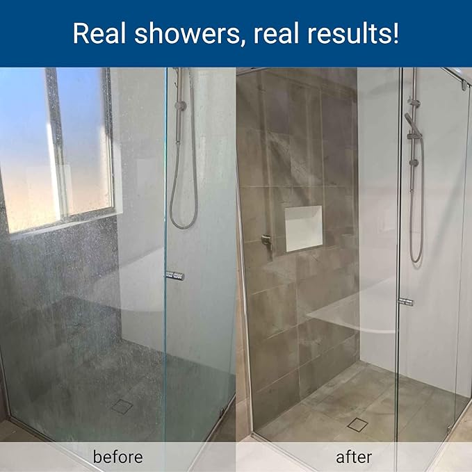 Shower Door Glass Polish – Water Spot Remover & Hard Water Stain Cleaner for Cloudy Shower Doors – Removes Soap Scum, Limescale & More – 7.4 fl oz