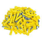 Ribbed Wall Anchors #4-#6 7/8-Inch with Screws 100-Pack, Yellow, Plastic Anchor for Drywall/Concrete, Pan Head Phillips Screw Included