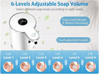 Automatic Liquid Soap Dispenser 12.8oz, Rechargeable & 6 Levels Soap Adjustable with Digital Display, Wall Mount, Waterproof, Touchless Hand/Dish Soap Dispenser for Kitchen, Bathroom, Hotel