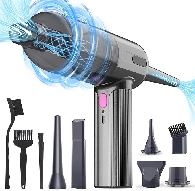7000Pa Mini Vacuum Cleaner: Handheld Vacuum & Electronics Duster & Hand Pump Cordless Keyboard Vac 3-Gear Compressed Air Blower for Computer Sewing Machine Laptop Car Home Office
