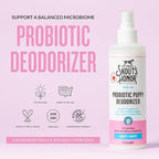 SKOUT'S HONOR Probiotic Deodorizer Spray for Pets- Hydrating Daily-Use with Avocado Oil & Omega-3s, Microbiome Friendly Certiified, Paraben & Sulfate-Free, 97% Natural, 8oz, Happy Puppy