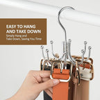 ZEDODIER Belt Hanger, Belt Organizer for Closet, Keeping Belts Visible and in Good Condition, Hanging Tie Rack Holder, Closet Organizers and Storage, Silver
