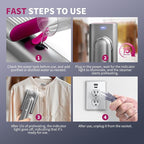 Steamer for Clothes, Portable Travel Handheld Clothing Wrinkles Remover for Clothes, 15s Fast Heat-up, 70ml Water Tank with measuring cup, Portable Garment Steamer for 120V Countries, for Home, Travel