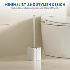 Toilet Brush and Holder Set, 2 Pack Toilet Scrubber, Compact Size for Storage and Organization, Bathroom Accessorie, Easy to Assemble, Classic PP Bristle, Wall Mountable. - White