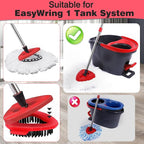 4 Pcs Micro Spin Mop Replacements Head & 2 Chennile Mop Heads & 1 Scrub Brush & 1 Base Combo for Oceda EasyWring 1-Tank System,Mop Head Replacement,Machine Washable for Home,Bathroom,Kitchen