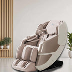 MassaMAX MT339 4D Massage Chair, Full Body Shiatsu Recliner with Electric Extendable Footrest, Zero Gravity, SL Track, Deep Yoga Stretch, 15 Modes, AI Voice Control, Foot Rollers, and Heating (Golden)