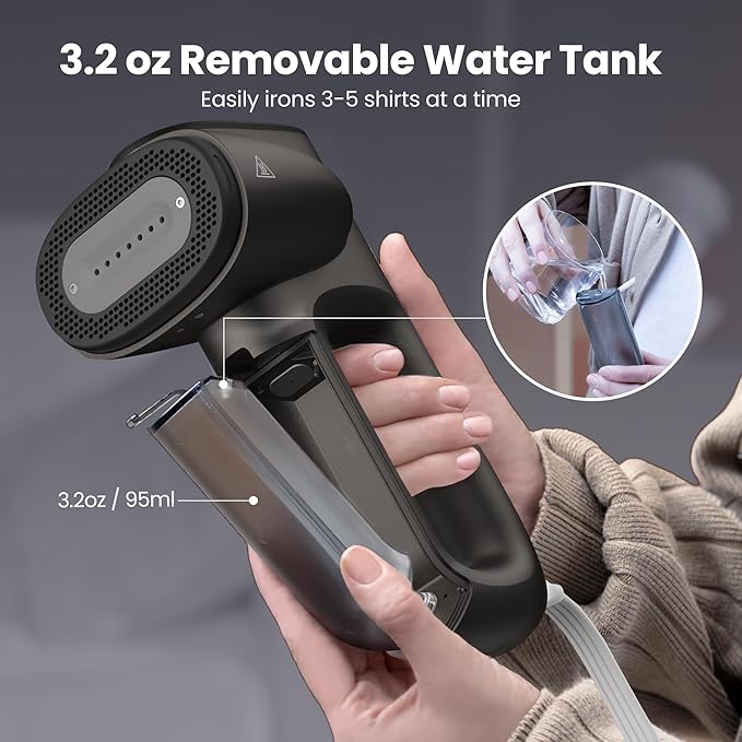 Neakasa Magic 1 Vacuum Steamer, Handheld Travel Garment Steamer for Clothes, 2300Pa Suction for Clothes Grips, Steamer Iron 2 In 1, For 110-120V Use (Grey)