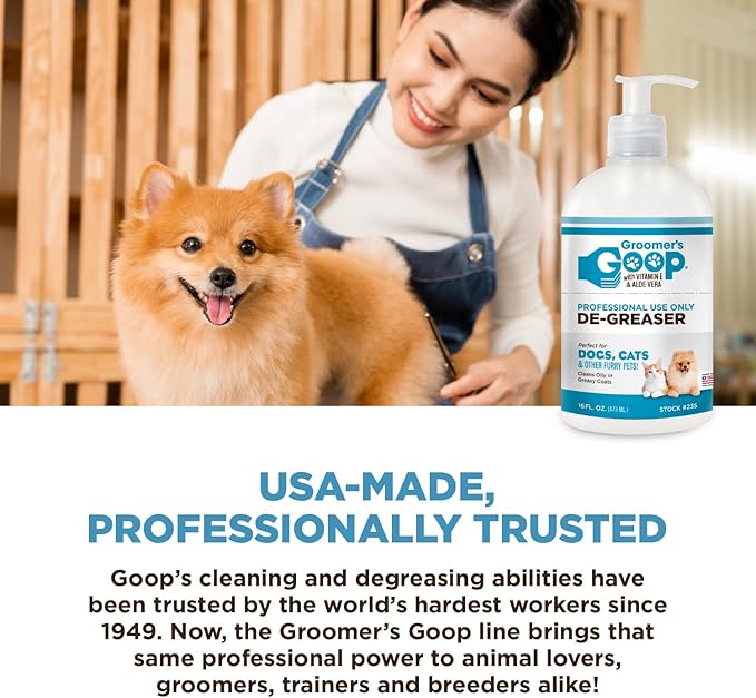 Groomer's Goop Pre-Bath Treatment De-Greaser for Dogs & Cats - 16 oz Bottle