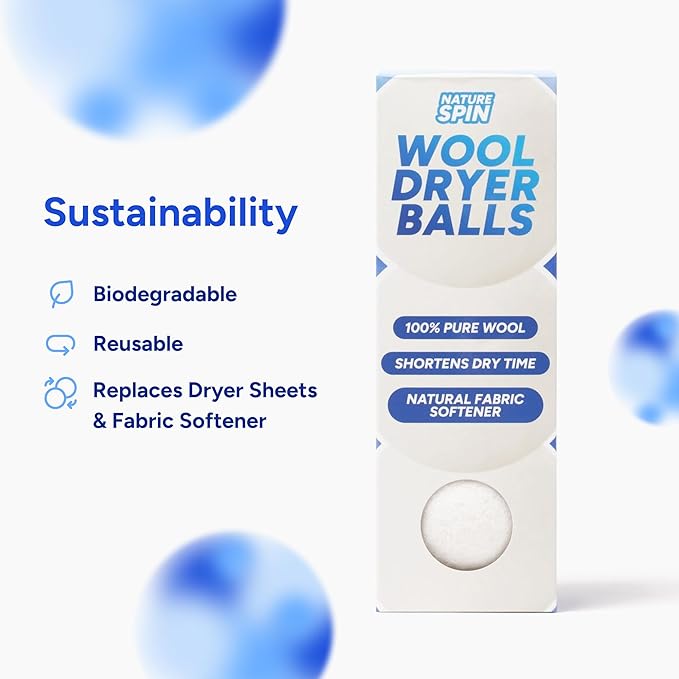 Wool Dryer Balls, 3-Pack XL, 100% Pure New Zealand Sheep Wool, Unscented, Hypoallergenic, Eco-Friendly Laundry Balls (3 Pack)