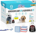 Washing Machine Cleaner Tablets Ultra - Designed for Pet Owners, Removes Residue, Grime & Odors, with Mold Cleaning Gel&Brush, Compatible with HE, Top&Front Load, 30 Tablets-12+ Month Supply