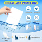 FIXSMITH Laundry Detergent Sheets - 160 Loads (80 Sheets) Fragrance Free - Hypoallergenic,Unscented,Eco Friendly Laundry Detergent Strips Concentrated Travel Detergent Sheets.Plastic-Free,Liquidless
